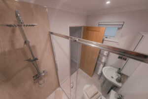Bathroom with shower in Warkton Platinum